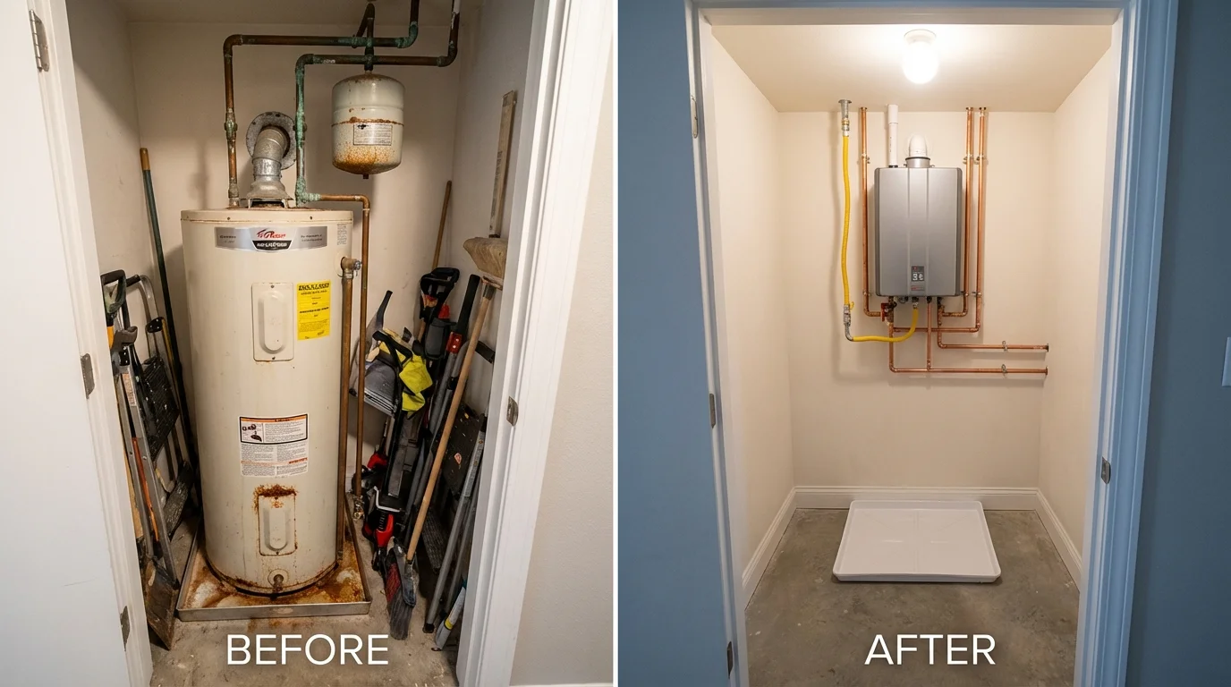 Tank water heater versus wall-mounted tankless unit comparison for Montrose, NY homeowners